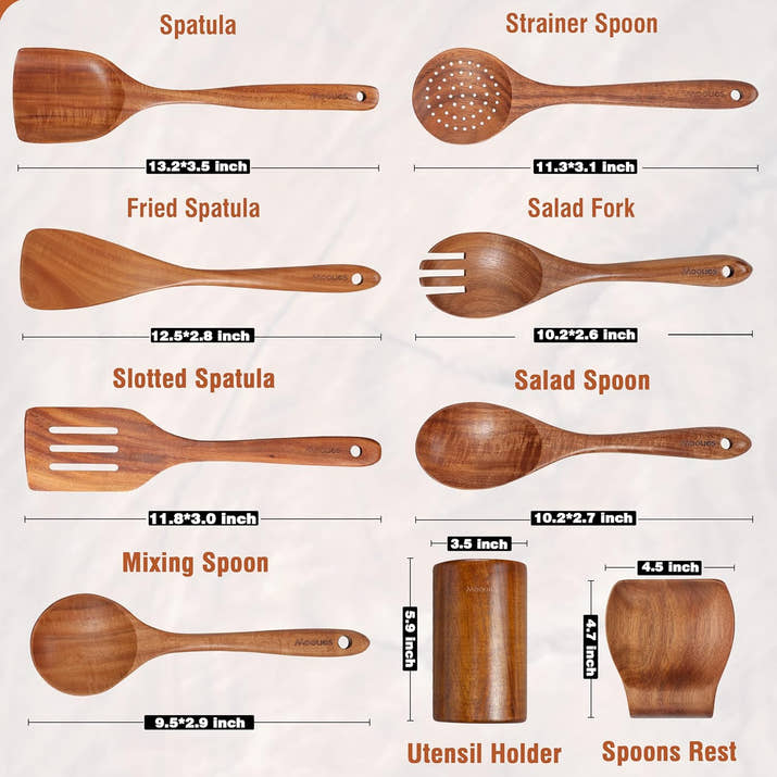 Natural Teak Wood Utensil Set™
