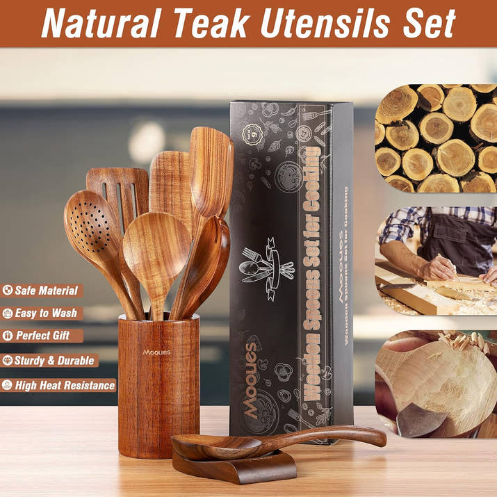 Natural Teak Wood Utensil Set™