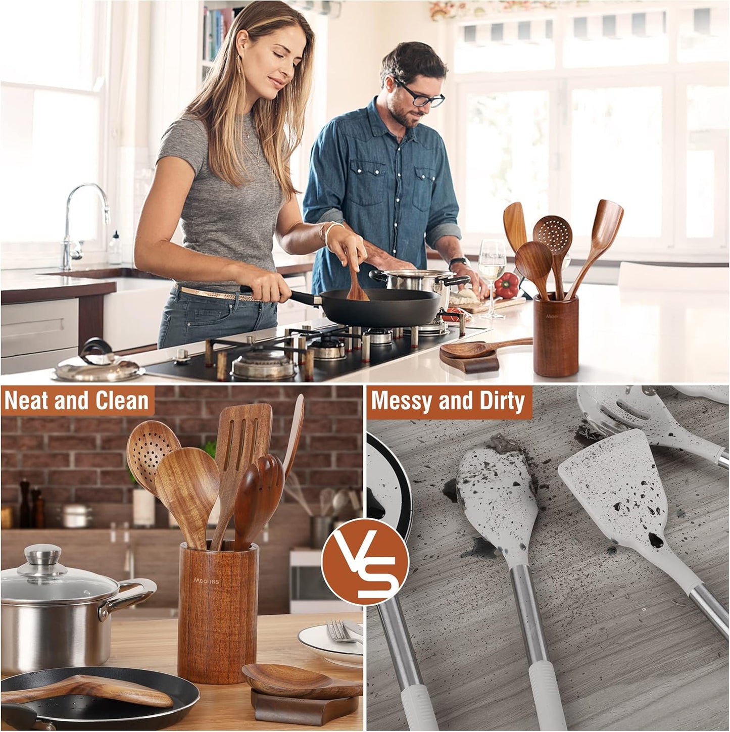 Natural Teak Wood Utensil Set™